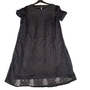 Sangria‎ Woman Black Lace Dress Short Sleeve Plus Size 16W Evening Cocktail